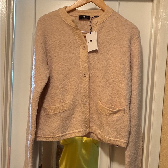 7 For All Mankind Sweaters - 7 For All Mankind Cream Knit  Wool Sweater